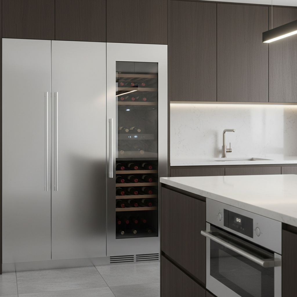Premium built-in refrigerator and wine cooler